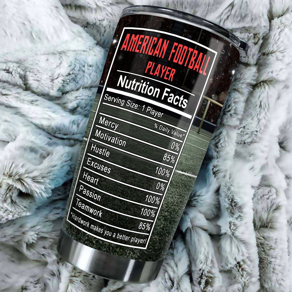 Camellia Personalized American Football Stainless Steel Tumbler - Double-Walled Insulation Vacumm Flask - Gift For American Football Fans