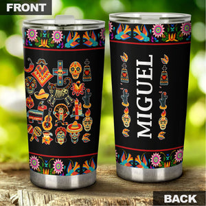 Camellia Personalized Mexico Sugar Skull Stainless Steel Tumbler-Double-Walled Insulation Travel Cup With Lid