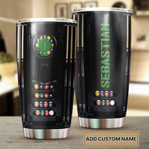 Camellia Personalized Pool Table Billiard Stainless Steel Tumbler-Double-Walled Insulated Gift For Golf Player 03