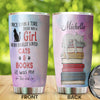 Camellia Personalized Once Upon A Time There Was A Girl Who Really Loved Book And Cat Stainless Steel Tumbler - Double-Walled Insulation Vacumm Flask - Gift For Book Lovers, Nerd, Cat Lovers