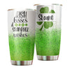 Camellia Persionalized Irish Kisses Shamrock Wishes Stainless Steel Tumbler - Customized Double - Walled Insulation Travel Thermal Cup With Lid