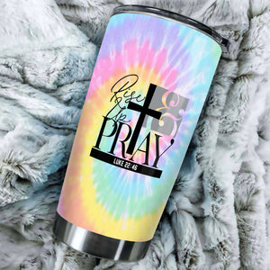 Camellia Personalized Faith Raise Up And Pray Stainless Steel Tumbler-Double-Walled Travel Therma Cup With Lid
