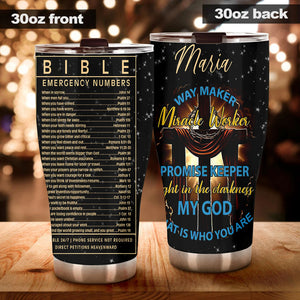 Camellia Personalized Sunflowers God Promise Keeper Light In The Darkness Stainless Steel Tumbler - Customized Double-Walled Insulation Travel Thermal Cup With Lid Gift For Christian