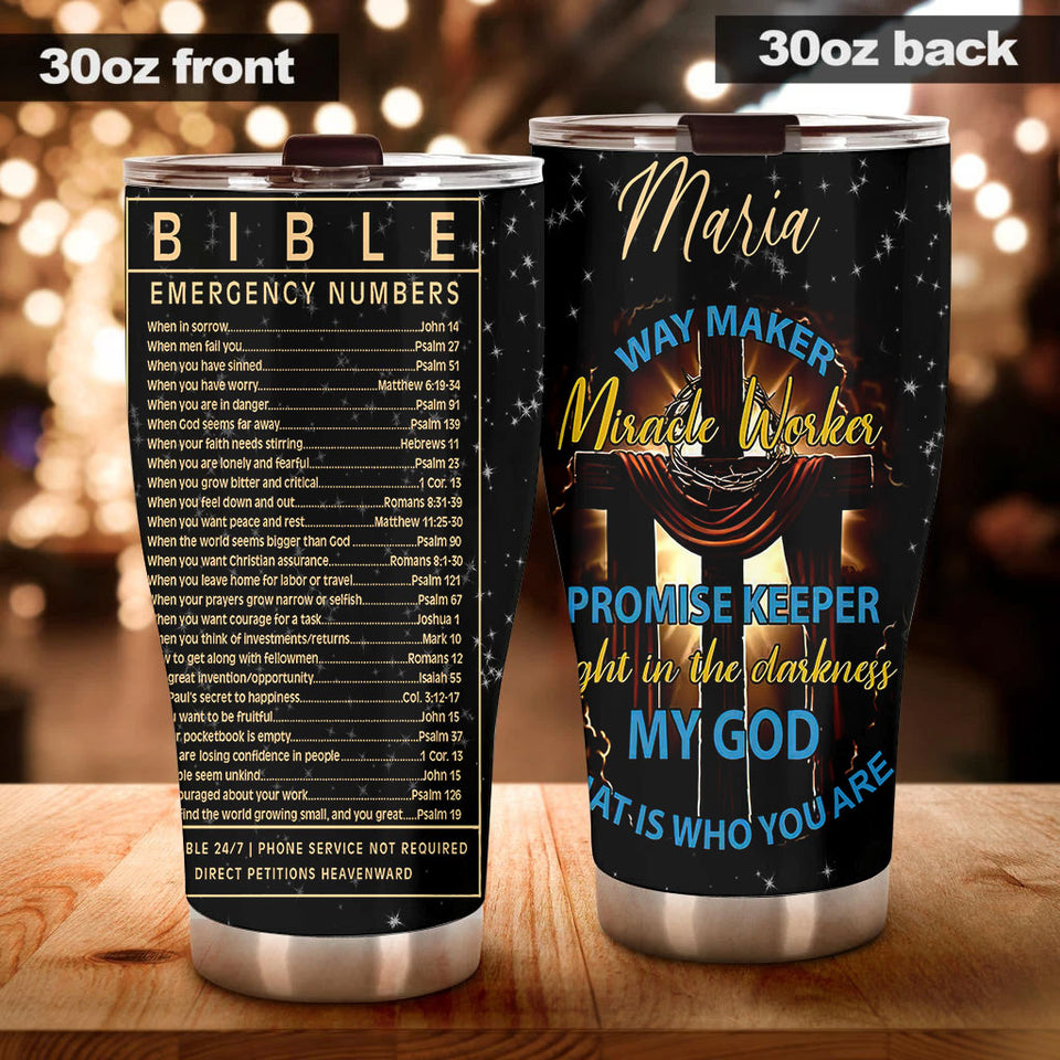 Camellia Personalized Sunflowers God Promise Keeper Light In The Darkness Stainless Steel Tumbler - Customized Double-Walled Insulation Travel Thermal Cup With Lid Gift For Christian