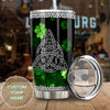 Camellia Personalized Celtic Knot Stainless Steel Tumbler - Customized Double-Walled Insulation Travel Thermal Cup With Lid
