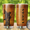 Camellia Personalized Anubis Ancient Egypt Stainless Steel Tumbler - Double-Walled Insulation Vacumm Flask - Gift For Ancient Egypt Culture Lovers