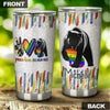 Camellia Persionalized LGBT Bear Peace Love Free Mom Hugs Stainless Steel Tumbler - Customized Double - Walled Insulation Travel Thermal Cup With Lid