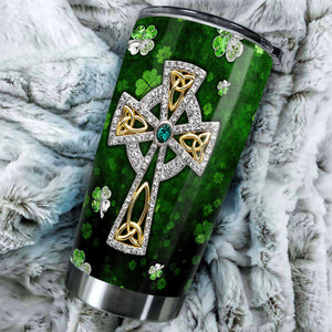 Camellia Persionalized Irish Jewelry Style Stainless Steel Tumbler - Customized Double - Walled Insulation Travel Thermal Cup With Lid