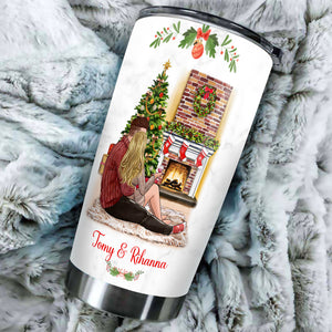 Camellia Personalized Loving Letter From wife To Husband I Love You Stainless Steel Tumbler-Double-Walled Insulation Cup With Lid Gift For Christmas Anniversary