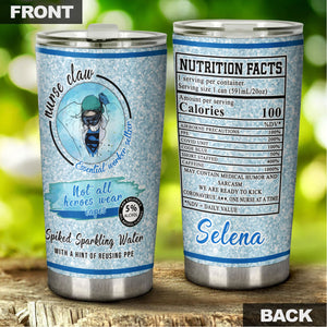 Camellia Personalized Nurse Claw Stainless Steel Tumbler - Double-Walled Insulation Vacumm Flask - Gift For Nurse, Christmas Gift, International Nurses Day