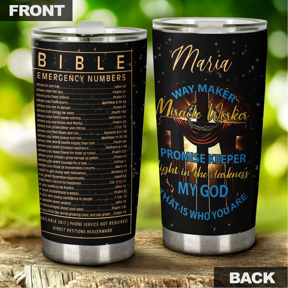 Camellia Personalized Sunflowers God Promise Keeper Light In The Darkness Stainless Steel Tumbler - Customized Double-Walled Insulation Travel Thermal Cup With Lid Gift For Christian