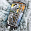Camellia Persionalized 3D White Wolf Picture Stainless Steel Tumbler - Customized Double - Walled Insulation Travel Thermal Cup With Lid Gift For Wolf Lover