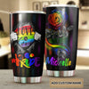 Camellia Persionalized LGBT Rose Pride Love Is Love Stainless Steel Tumbler - Customized Double - Walled Insulation Travel Thermal Cup With Lid