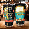 Camellia Personalized Hippie Girl In The Dark Desert Highway Cool wind In My Hair Stainless Steel Tumbler-Sweat-Proof Double Wall Travel Cup With Lid Gift For Hippie Girl