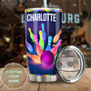 Camellia Personalized Neon Bowling Is Calling Stainless Steel Tumbler - Double-Walled Insulation Vacumm Flask - Gift For Bowling Lovers, National Bowling Day 8th August