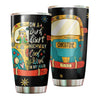 Camellia Personalized Hippie Girl In The Dark Desert Highway Cool wind In My Hair Stainless Steel Tumbler-Sweat-Proof Double Wall Travel Cup With Lid Gift For Hippie Girl