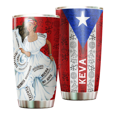 Camellia Persionalized Rico Girl Stainless Steel Tumbler - Customized Double - Walled Insulation Travel Thermal Cup With Lid