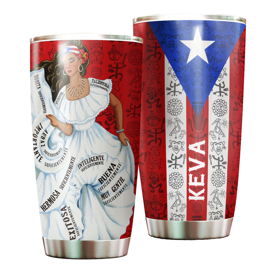 Camellia Persionalized Rico Girl Stainless Steel Tumbler - Customized Double - Walled Insulation Travel Thermal Cup With Lid