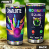 Camellia Personalized Neon Bowling Is Calling Stainless Steel Tumbler - Double-Walled Insulation Vacumm Flask - Gift For Bowling Lovers, National Bowling Day 8th August