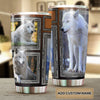 Camellia Persionalized 3D White Wolf Picture Stainless Steel Tumbler - Customized Double - Walled Insulation Travel Thermal Cup With Lid Gift For Wolf Lover