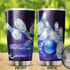 Camellia Personalized Bowling Art Stainless Steel Tumbler - Double-Walled Insulation Vacumm Flask - Gift For Bowling Lovers, National Bowling Day 8th August