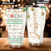 Camellia Personalized Christmas The 12 Days Of Corona Stainless Steel Tumbler - Customized Double-Walled Insulation Travel Thermal Cup With Lid