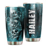 Camellia Personalized 3D Gothic Skulls Stainless Steel Tumbler - Customized Double-Walled Insulation Adventure Thermal Cup With Lid