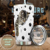 Camellia Personalized Cute Kittie Stainless Steel Tumbler-Double-Walled Insulation Cup With Lid Gift For Cat Lover Mom Cat