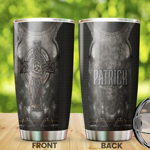 Camellia Persionalized Irish Armor Stainless Steel Tumbler - Customized Double - Walled Insulation Travel Thermal Cup With Lid