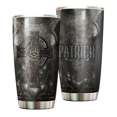 Camellia Persionalized Irish Armor Stainless Steel Tumbler - Customized Double - Walled Insulation Travel Thermal Cup With Lid