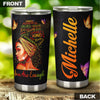 Camellia Personalized Black Woman  You Are Enough Powerful Stainless Steel Tumbler - Double-Walled Insulation Vacumm Flask - Gift For Black Queen, International Women's Day, Hippie Girls