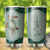 Camellia Personalized Turtle Mom And Baby Stainless Steel Tumbler-Thermal Flask Travel Therma Cup With Lid