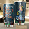 Camellia Persionalized 3D Mermaid Rides Seahorse Stainless Steel Tumbler - Customized Double - Walled Insulation Thermal Cup With Lid