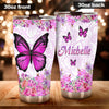 Camellia Personalized Butterfly Flowers Stainless Steel Tumbler - Double-Walled Insulation Vacumm Flask - For Thanksgiving, Memorial Day, Christians, Christmas Gift
