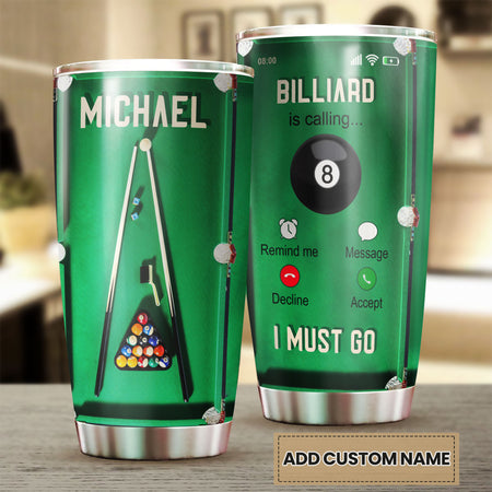 Camellia Personalized Balliard Is Calling And I Must Go Stainless Steel Tumbler- Double-Walled Insulation Vacuum Flask Gift For Couple