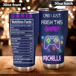 Camellia Personalized Gamer Nutrition Facts  Stainless Steel Tumbler-Thermal Flask Travel Therma Cup With Lid Gift For Gamer 02
