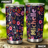 Camellia Personalized Flower Skeleton Stainless Steel Tumbler - Customized Double-Walled Insulation Travel Thermal Cup With Lid