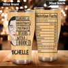 Camellia Personalized Book Reading Power Nutrition Facts Stainless Steel Tumbler - Double-Walled Insulation Vacumm Flask - Gift For Book Lovers, Nerd, International Book Day