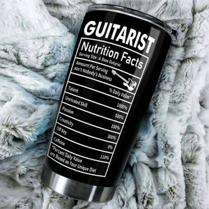 Camellia Personalized Bass Guitar Facts Stainless Steel Tumbler - Double-Walled Insulation Vacumm Flask - Gift For Guitar Players, Guitar Lovers, Music Fans