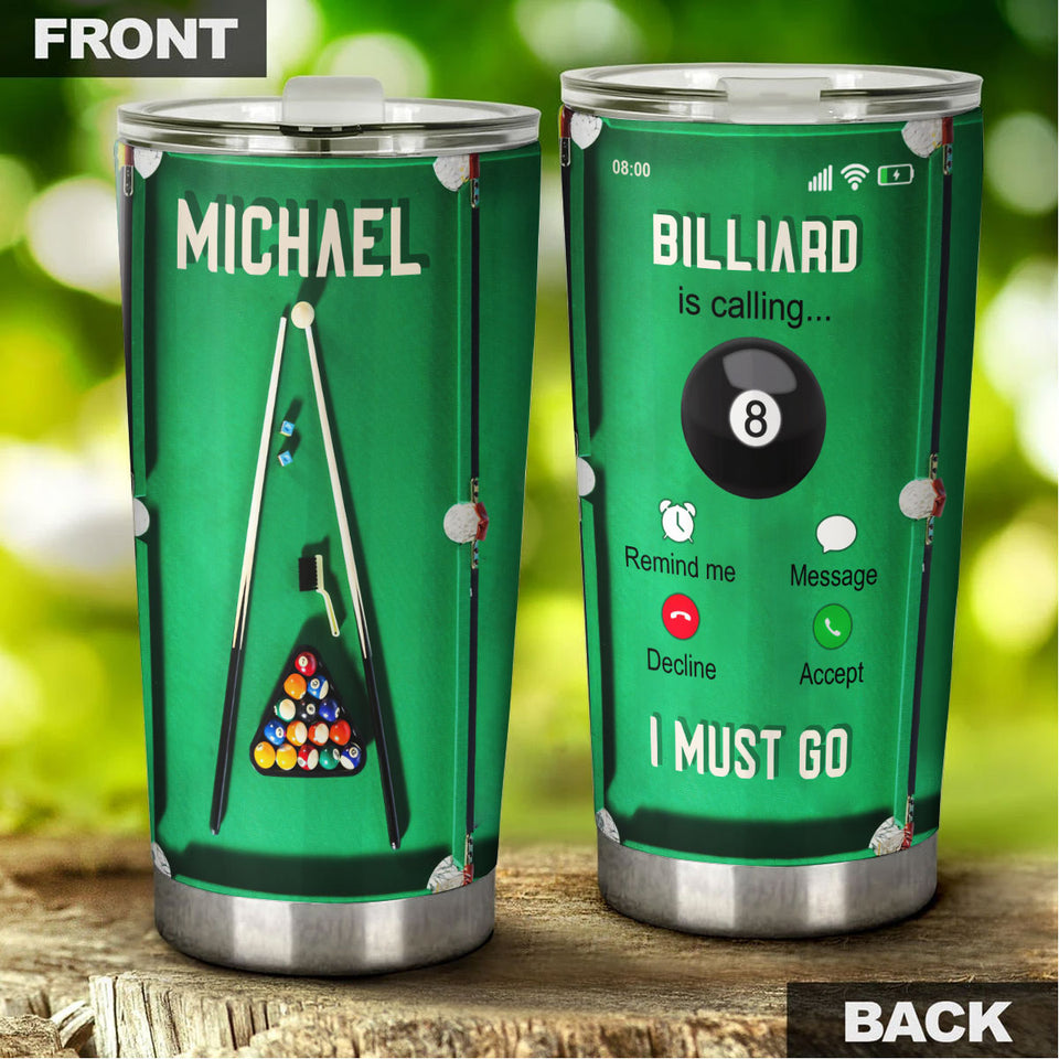 Camellia Personalized Balliard Is Calling And I Must Go Stainless Steel Tumbler- Double-Walled Insulation Vacuum Flask Gift For Couple