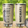 Camellia Personalized Lion Loving Letter From Mom To Son-In-Law Stainless Steel Tumbler-Double-Walled Insulation Travel Cup With Lid