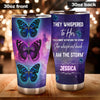 Camellia Personalized Butterfly They Whispered To Her You Can't Withstand The Storm Stainless Steel Tumbler - Double-Walled Insulation Vacumm Flask - For Thanksgiving, Memorial Day, Christians,