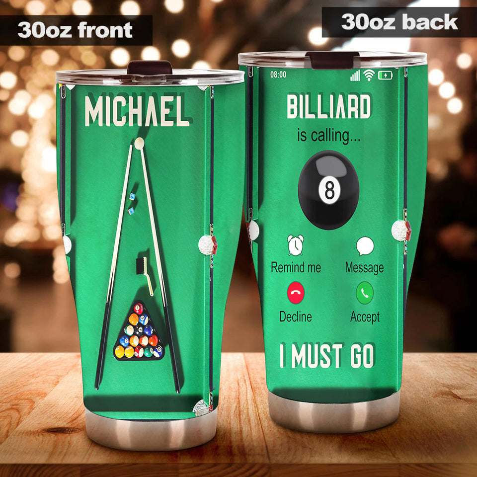 Camellia Personalized Balliard Is Calling And I Must Go Stainless Steel Tumbler- Double-Walled Insulation Vacuum Flask Gift For Couple