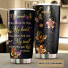 Camellia Personalized Butterfly  My Mind Still Talk To You Stainless Steel Tumbler - Double-Walled Insulation Vacumm Flask - For Thanksgiving, Memorial Day, Christians, Christmas Gift