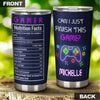 Camellia Personalized Gamer Nutrition Facts  Stainless Steel Tumbler-Thermal Flask Travel Therma Cup With Lid Gift For Gamer 02