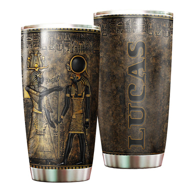 Camellia Personalized Mental Style Ancient EgyptStainless Steel Tumbler-Double-Walled Insulation Travel Cup With Lid 02