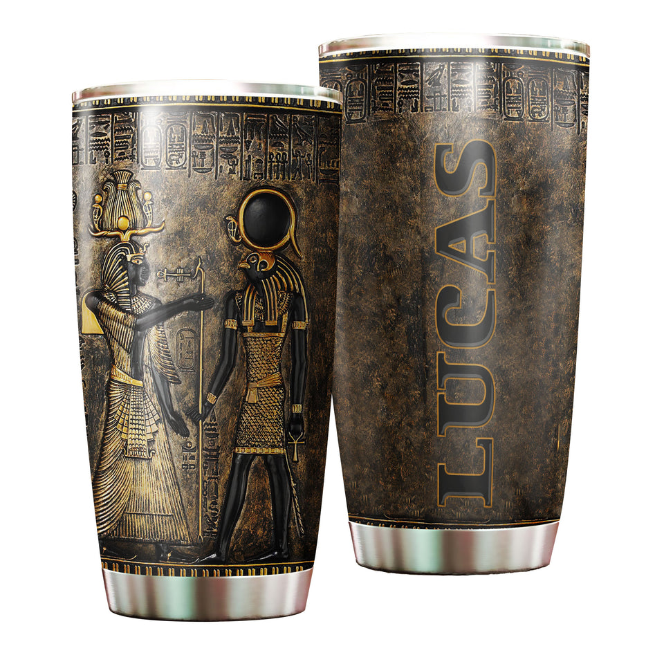 Camellia Personalized Mental Style Ancient EgyptStainless Steel Tumbler-Double-Walled Insulation Travel Cup With Lid 02