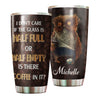 Camellia Personalized Owl Is There Coffee In It Stainless Steel Tumbler - Customized Double-Walled Insulation Travel Thermal Cup With Lid Gift For Coffee Lover