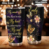 Camellia Personalized Butterfly  My Mind Still Talk To You Stainless Steel Tumbler - Double-Walled Insulation Vacumm Flask - For Thanksgiving, Memorial Day, Christians, Christmas Gift