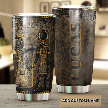 Camellia Personalized Mental Style Ancient EgyptStainless Steel Tumbler-Double-Walled Insulation Travel Cup With Lid 02